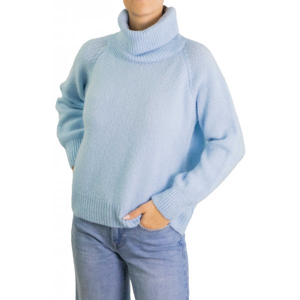 Maglia girocollo tinta unita in mohair 